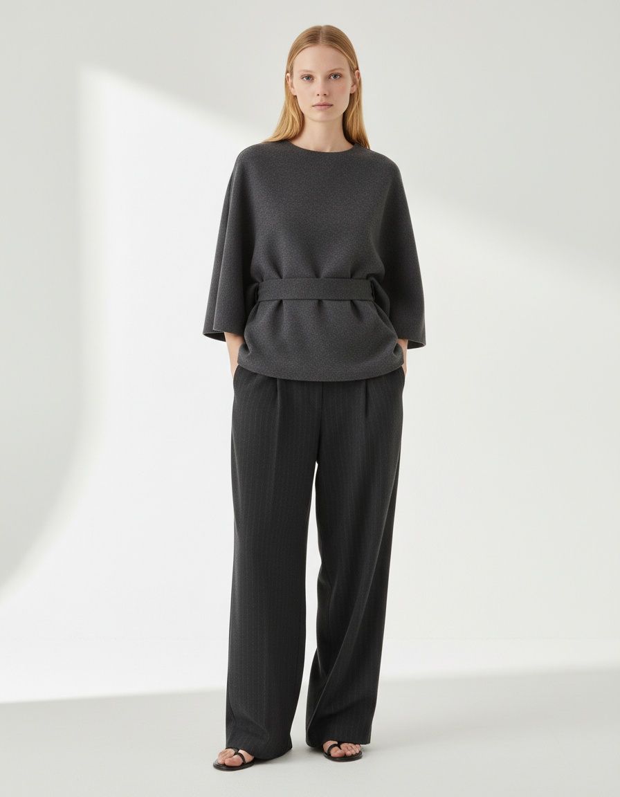 Knit Vest with Belt - Trendy European Style Women's Top KUN-00088