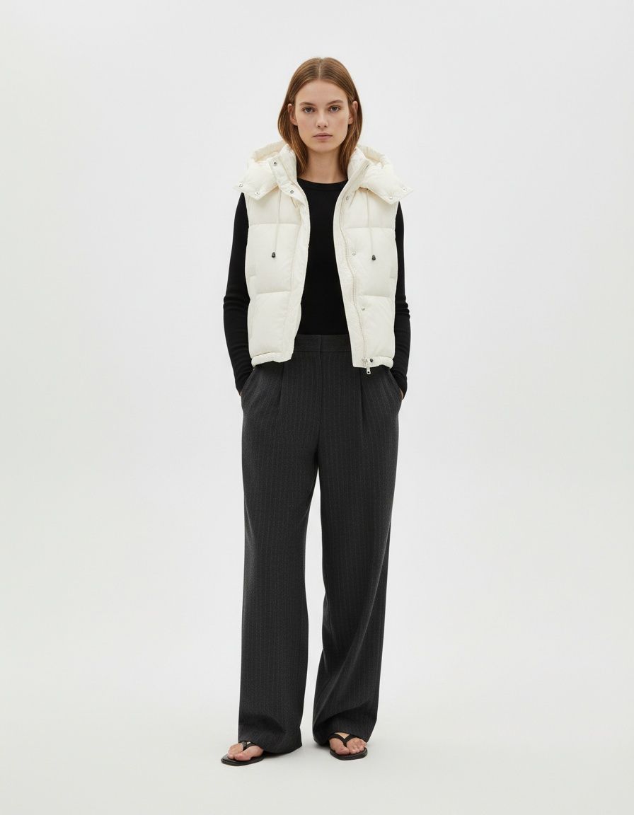 Women's Hooded Vest Jacket - Stylish & Versatile KUN-00098