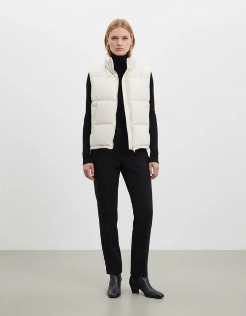 Gilet da donna in cotone, stile europeo, classico, senza maniche, modello KUN-00099