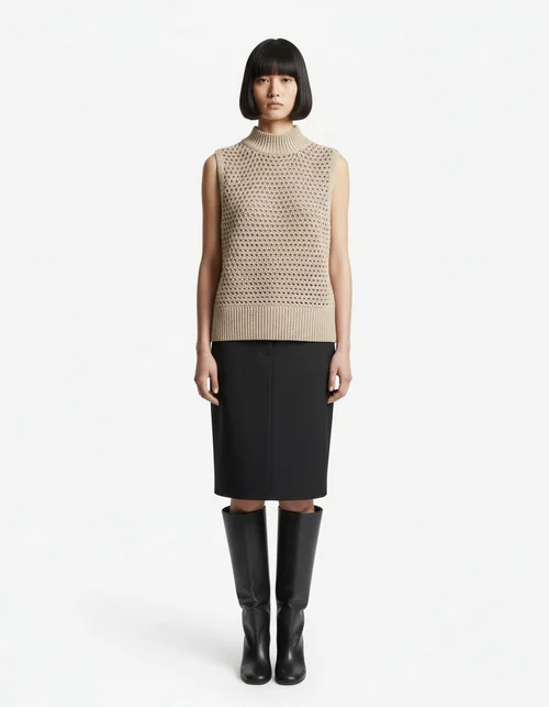 Gilet in maglia, cardigan corto stile anni '20, modello KUN-00100