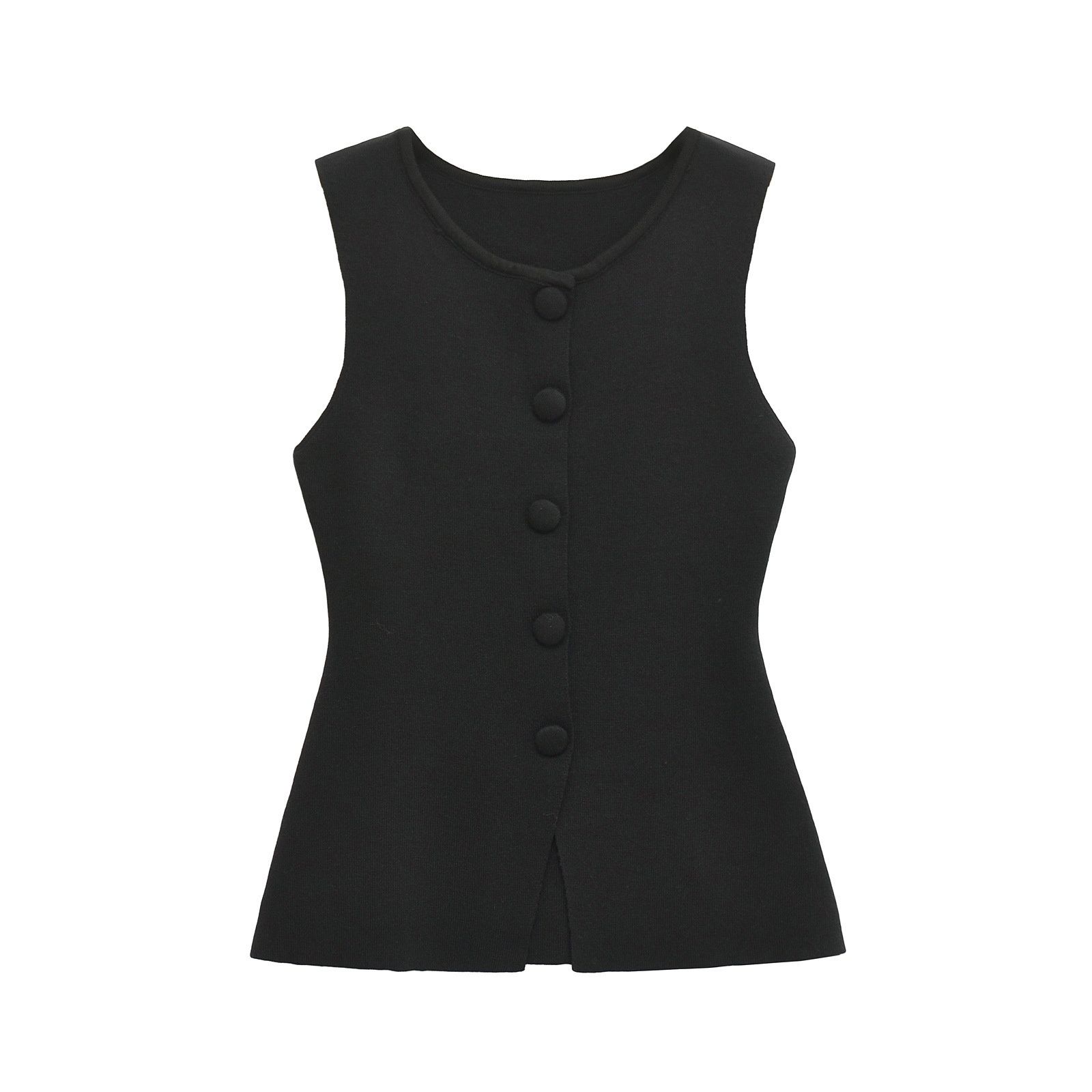Soft Knit Tank Top Vest with Button Back Detail KUN-00118