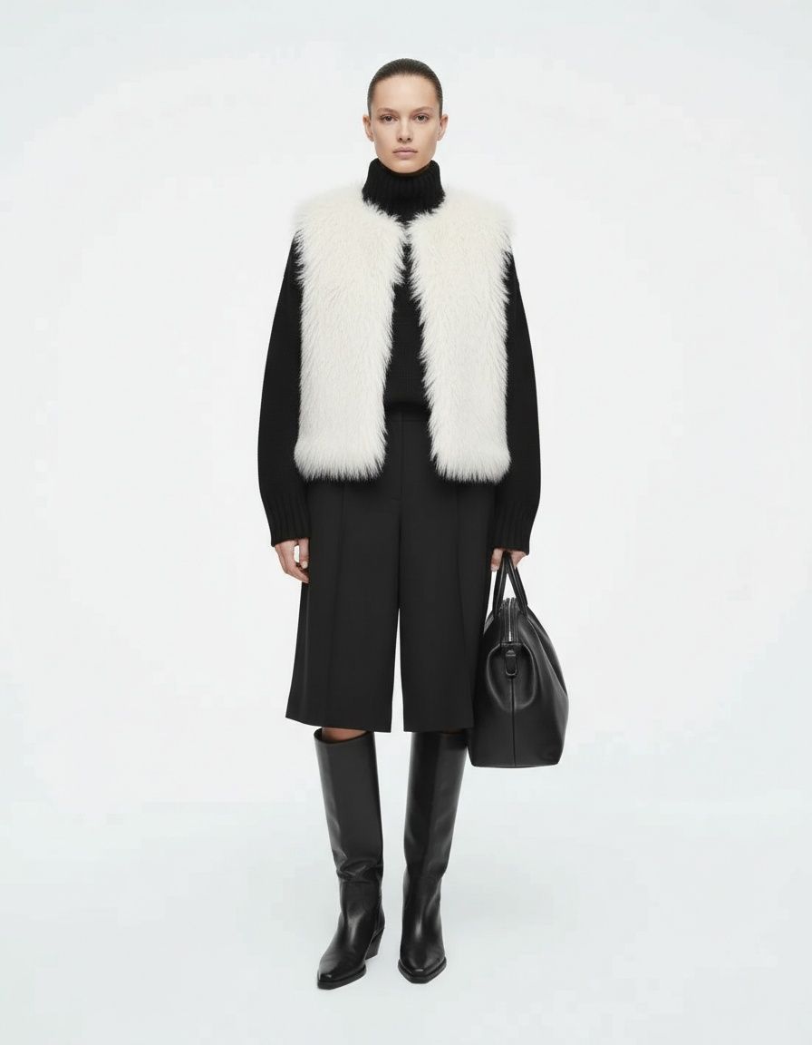 Faux Fur Vest - Stylish European American Style KUN-00126