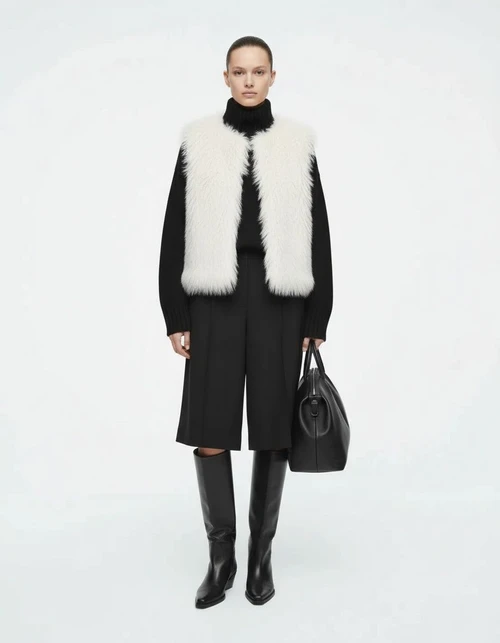 Faux Fur Vest - Stylish European American Style KUN-00126