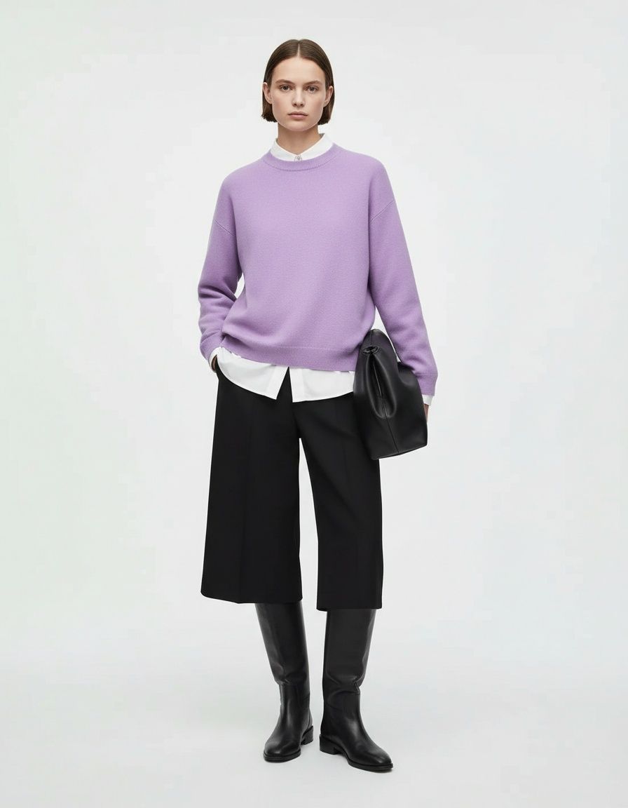 Ribbed Knit Sweatshirt - European Style Versatile Top KUN-00003