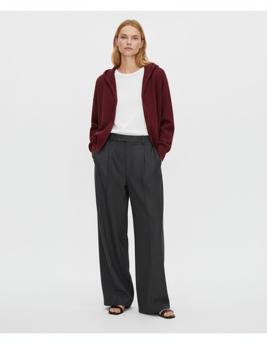 Knit Sweatshirt Long Sleeve Comfortable Minimalist KUN-00010