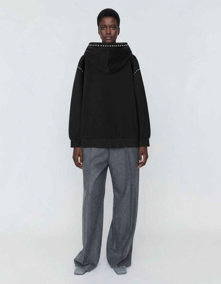 Women's Casual Rivet Hoodie - Trendy & Versatile KUN-00011