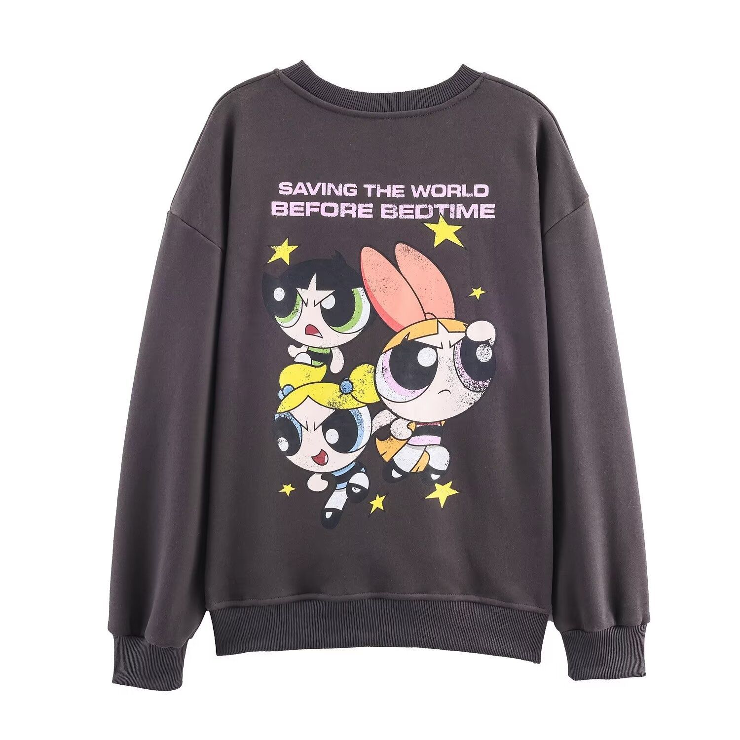 Women's Cartoon Sweatshirt - Washed Graphic Pullover KUN-00021
