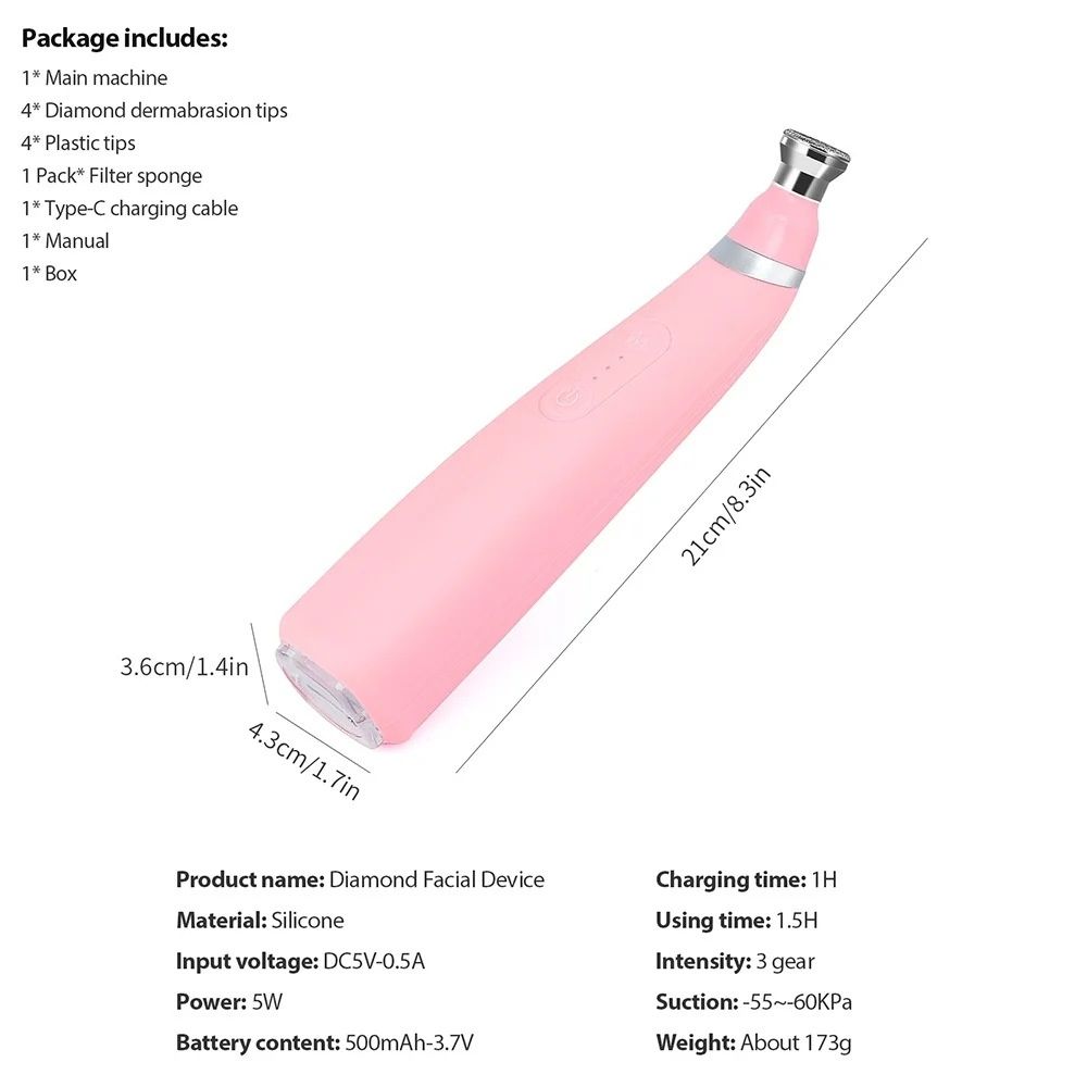 Diamond Facial Device | Microdermabrasion & Blackhead Remover