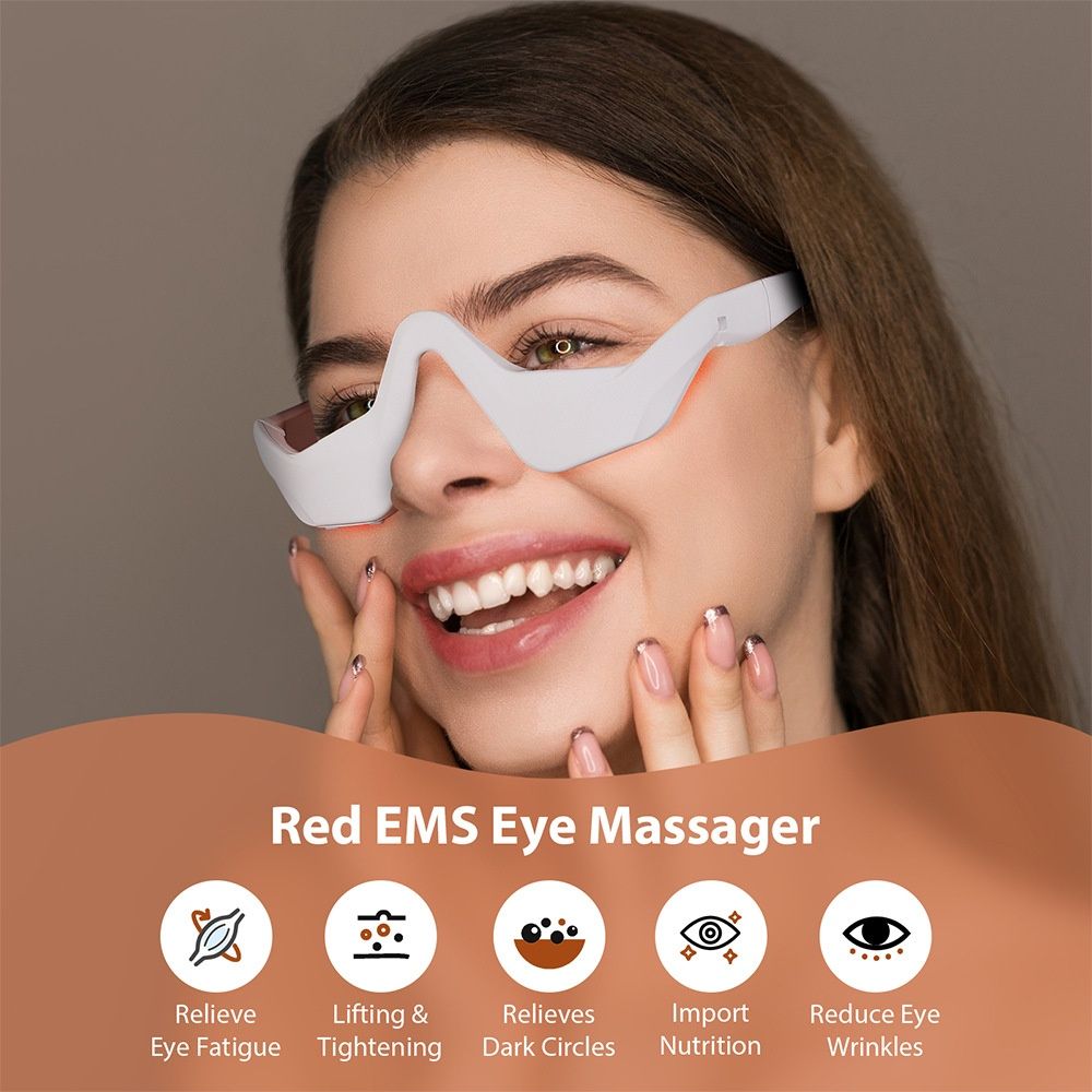 Red Light EMS Eye Massager for Dark Circles & Wrinkles