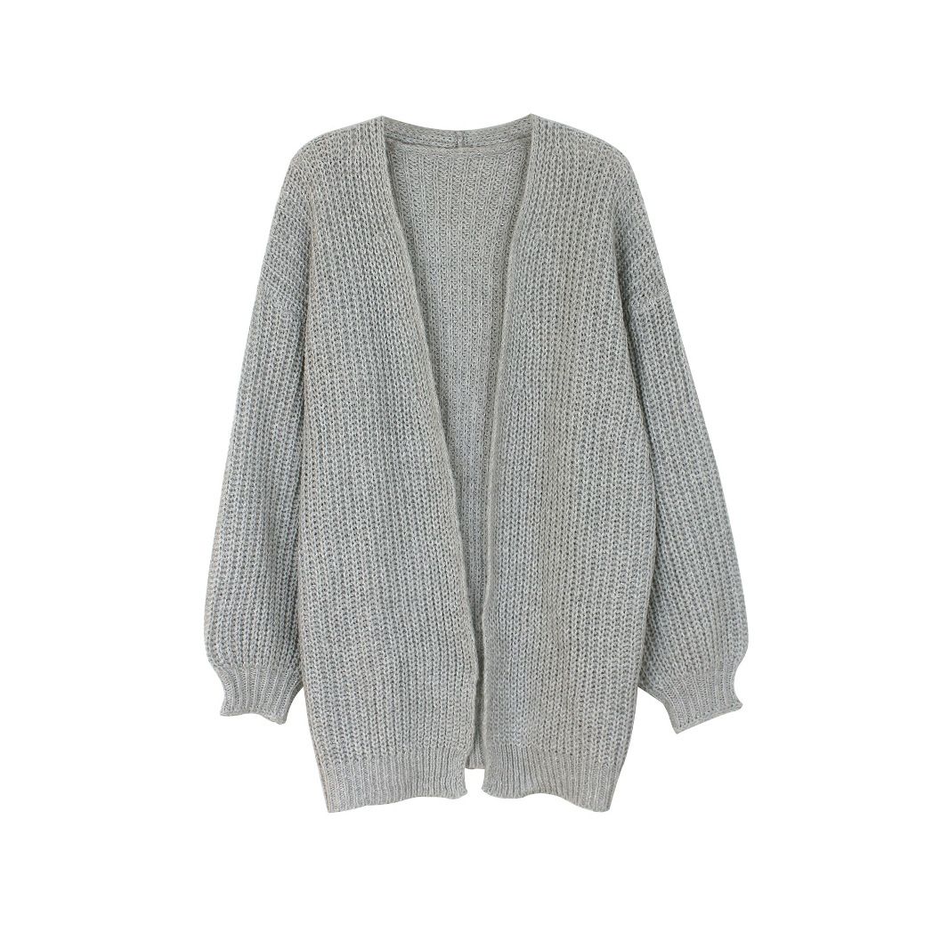 Cashmere Knit Cardigan Sweater - Long Sleeve Solid Color Outerwear