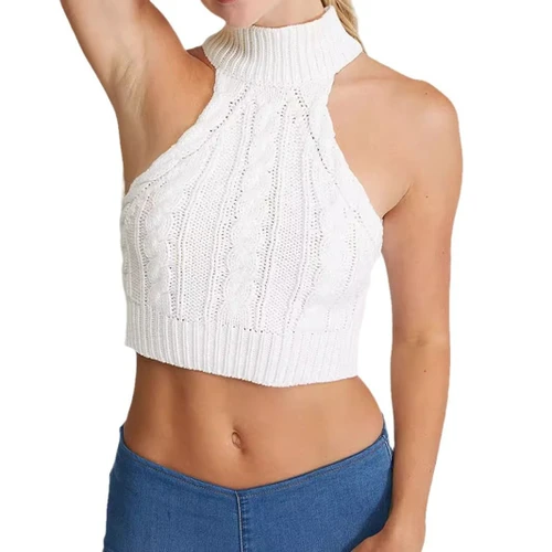 Linen Sexy Summer Tank Top - Slim Fit Beach Vest SSU-00011