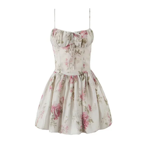 Floral Mini Dress Classic Versatile KUN-00120