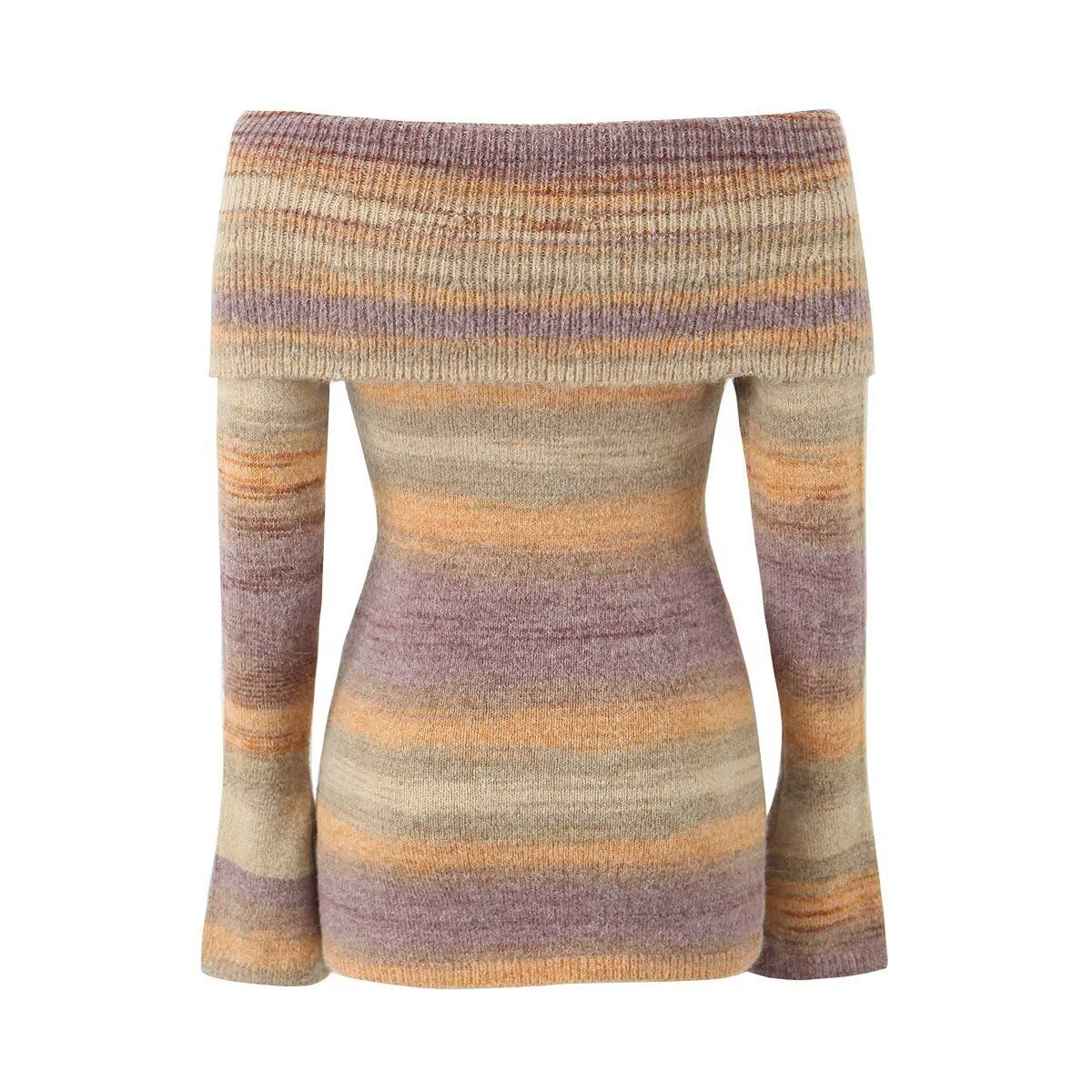 Knit Sweater Dress Gradient Off-Shoulder KUN-00075