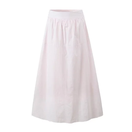 Completo da donna con top corto a maniche a sbuffo e gonna a vita alta KUN-00081