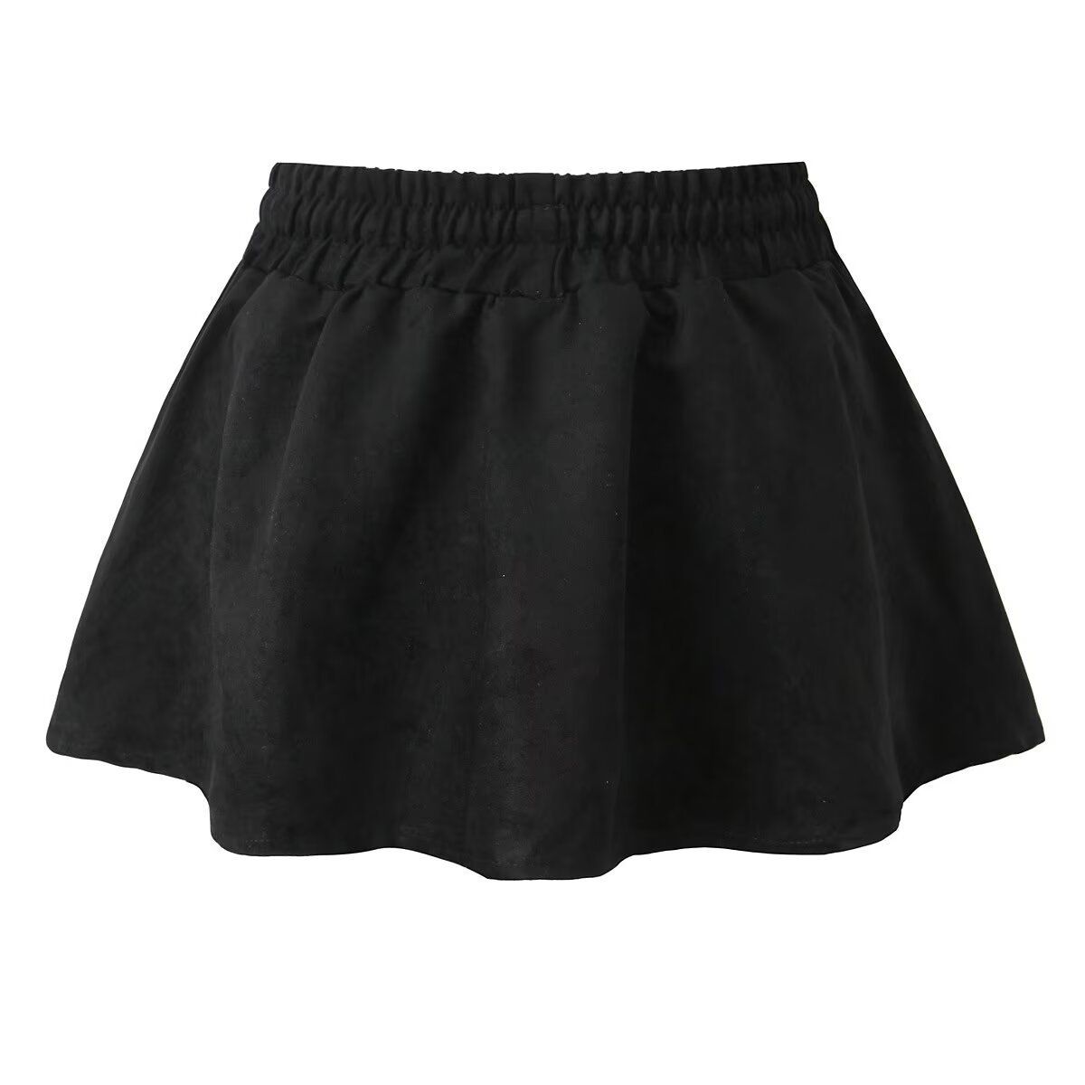 Minifalda de ante en forma de A con pantalones cortos incorporados KUN-00018
