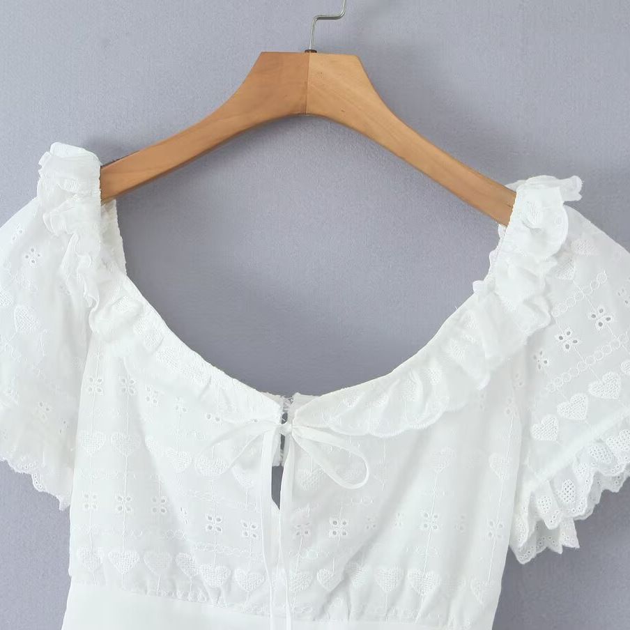 Lace Patchwork Backless Embroidered Dress KUN-00110