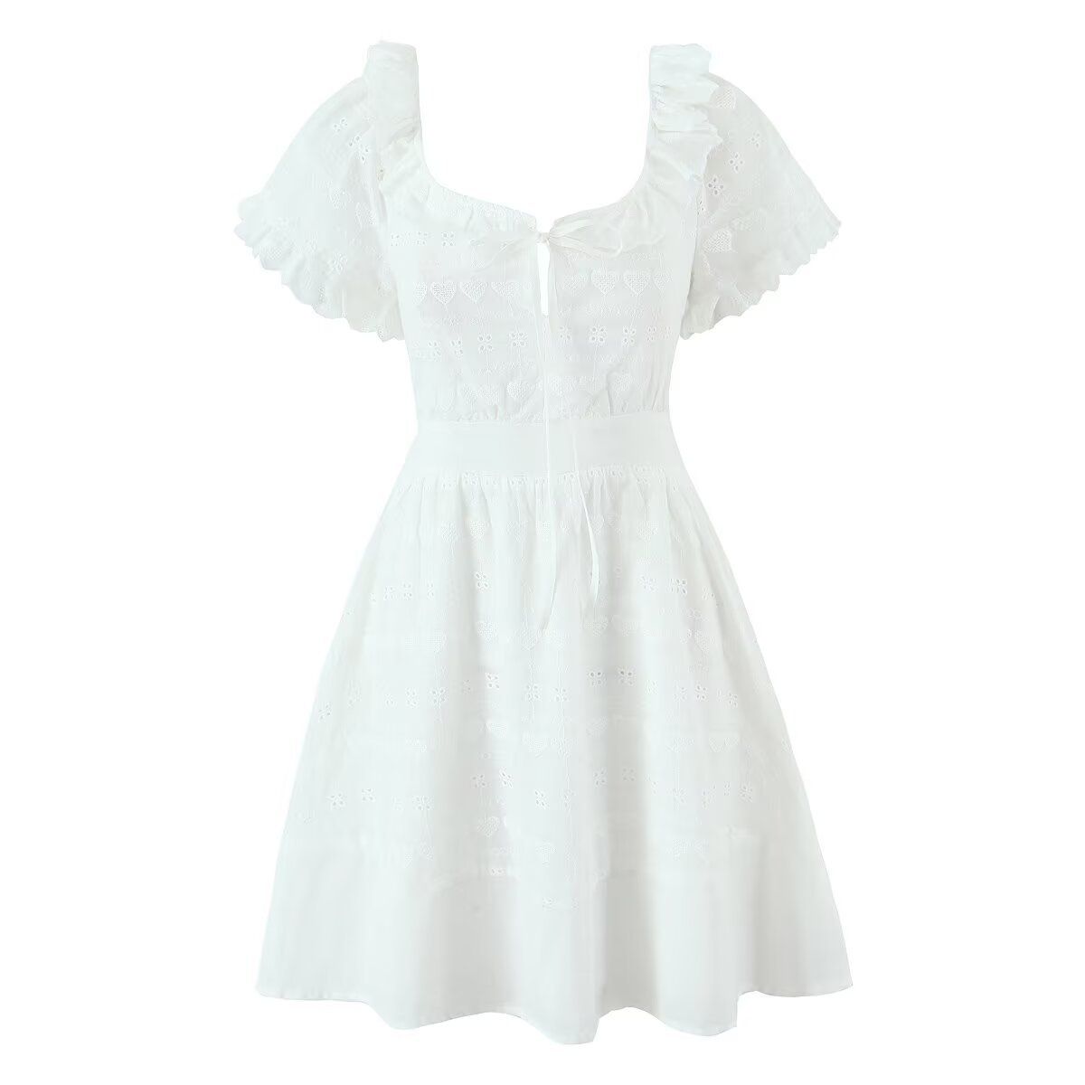 Lace Patchwork Backless Embroidered Dress KUN-00110