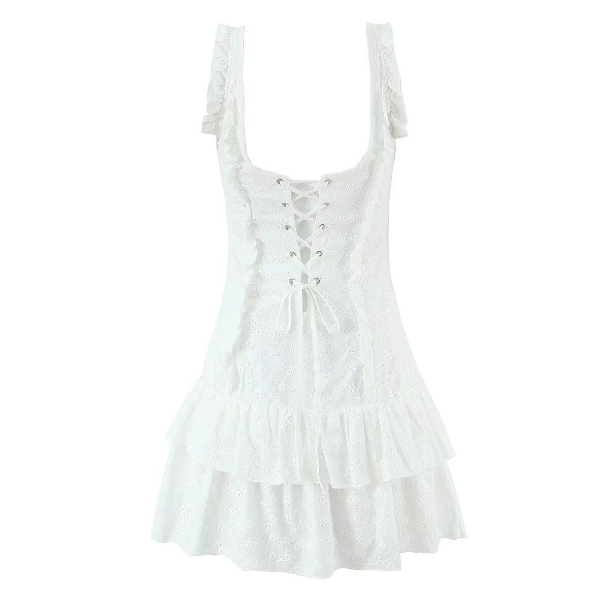 Women's Ruffle Sleeveless Mini Dress Classic Chic KUN-00014