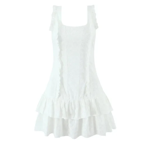 Women's Ruffle Sleeveless Mini Dress Classic Chic KUN-00014
