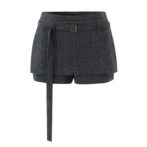 Wool Blend Culottes Skirt - Fashionable & Versatile KUN-00010