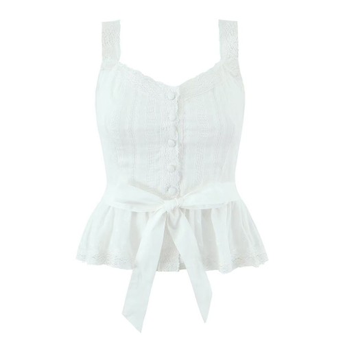 Top de tirantes con cordones, elegante, moderno y versátil KUN-00083