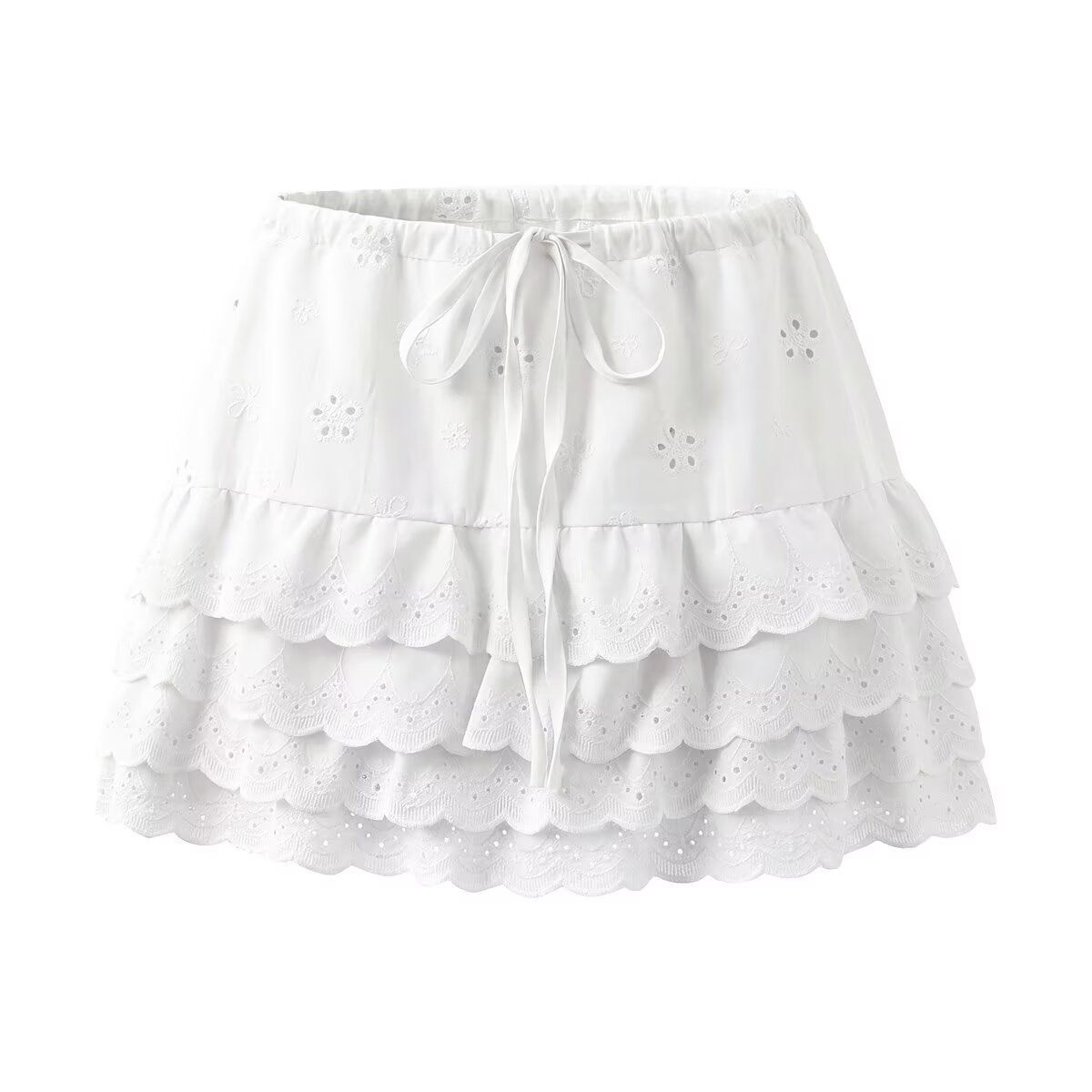 Embroidered Lace Crop Top & Skirt Set - Bohemian Style KUN-00070