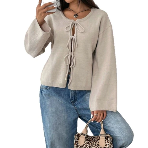 Knitted Long Sleeve Cardigan Comfortable Fall Winter Outerwear SSU-00119