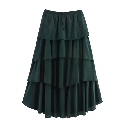 Layered Midi Skirt - European Chic Style KUN-00003