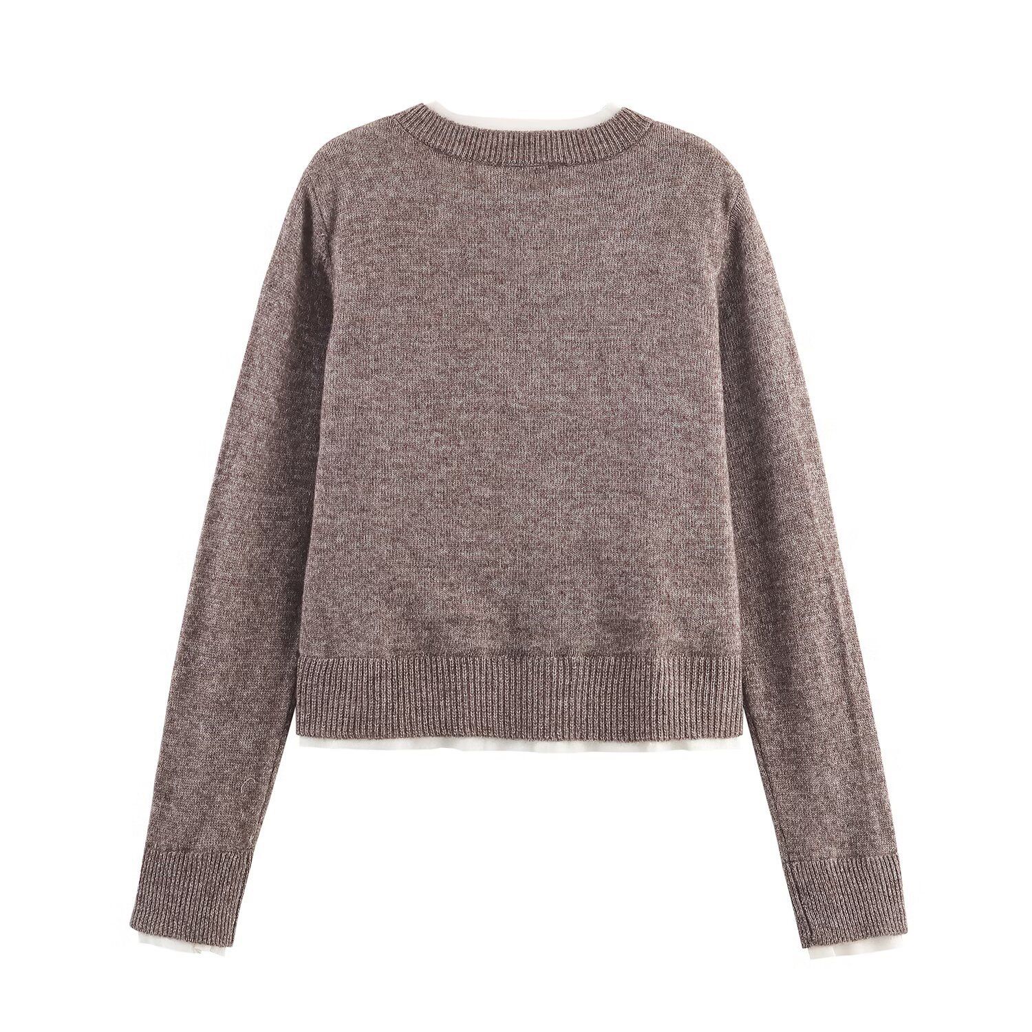 Knit Cardigan Color Block Stylish Sweater KUN-00293