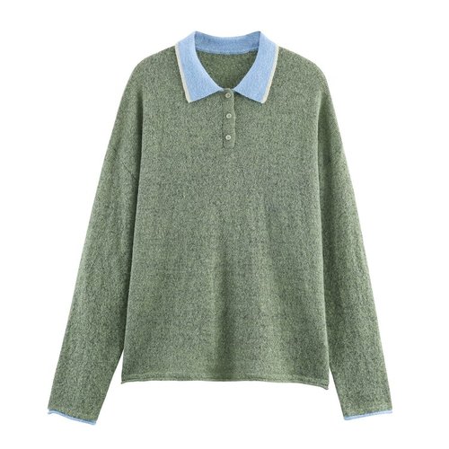 Knit Polo Shirt - European Style Color Block KUN-00044