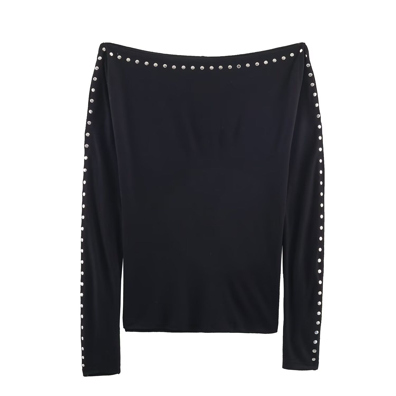 Women's Batwing Sleeve T-Shirt - Studded European Style KUN-00001