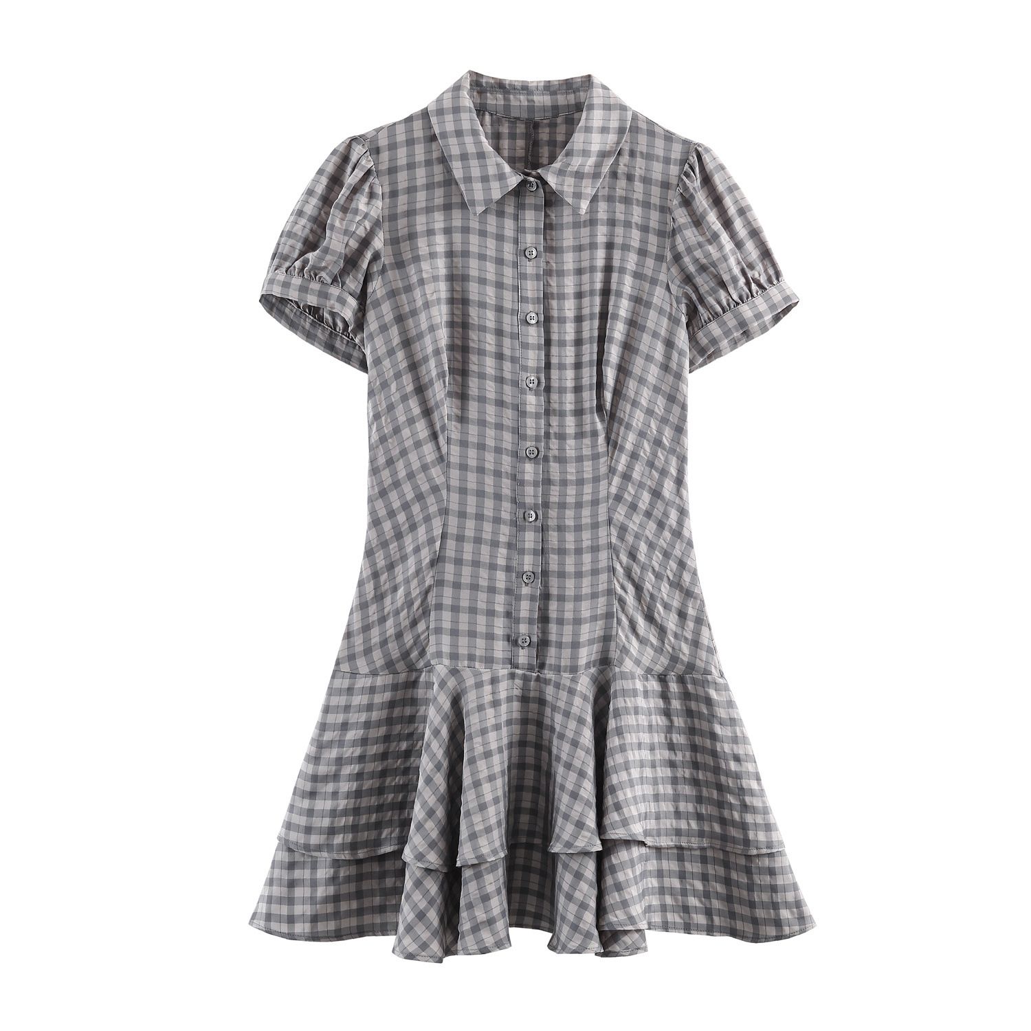 Plaid Layered Mini Dress KUN-00140