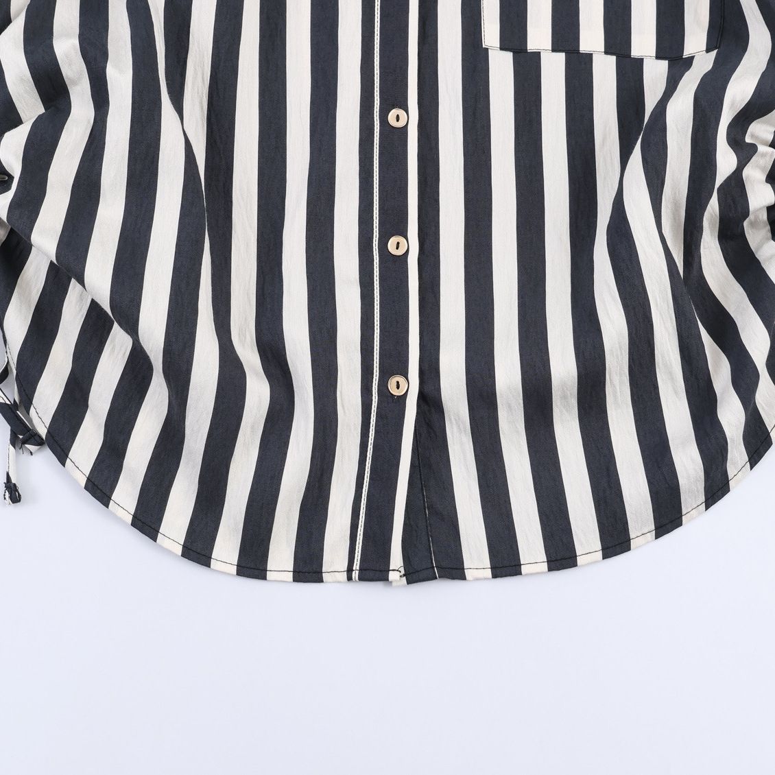 Striped Tie-Front Shirt - Chic European Style KUN-00106