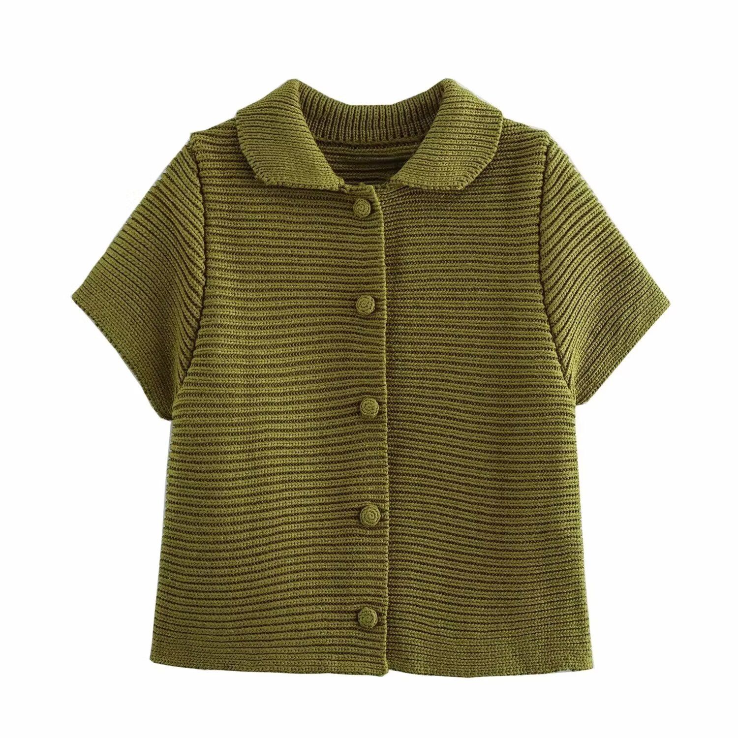 Knit Cardigan Sweater - Stylish Casual Cropped KUN-00025