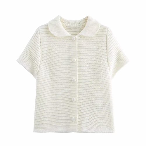Knit Cardigan Sweater - Stylish Casual Cropped KUN-00025