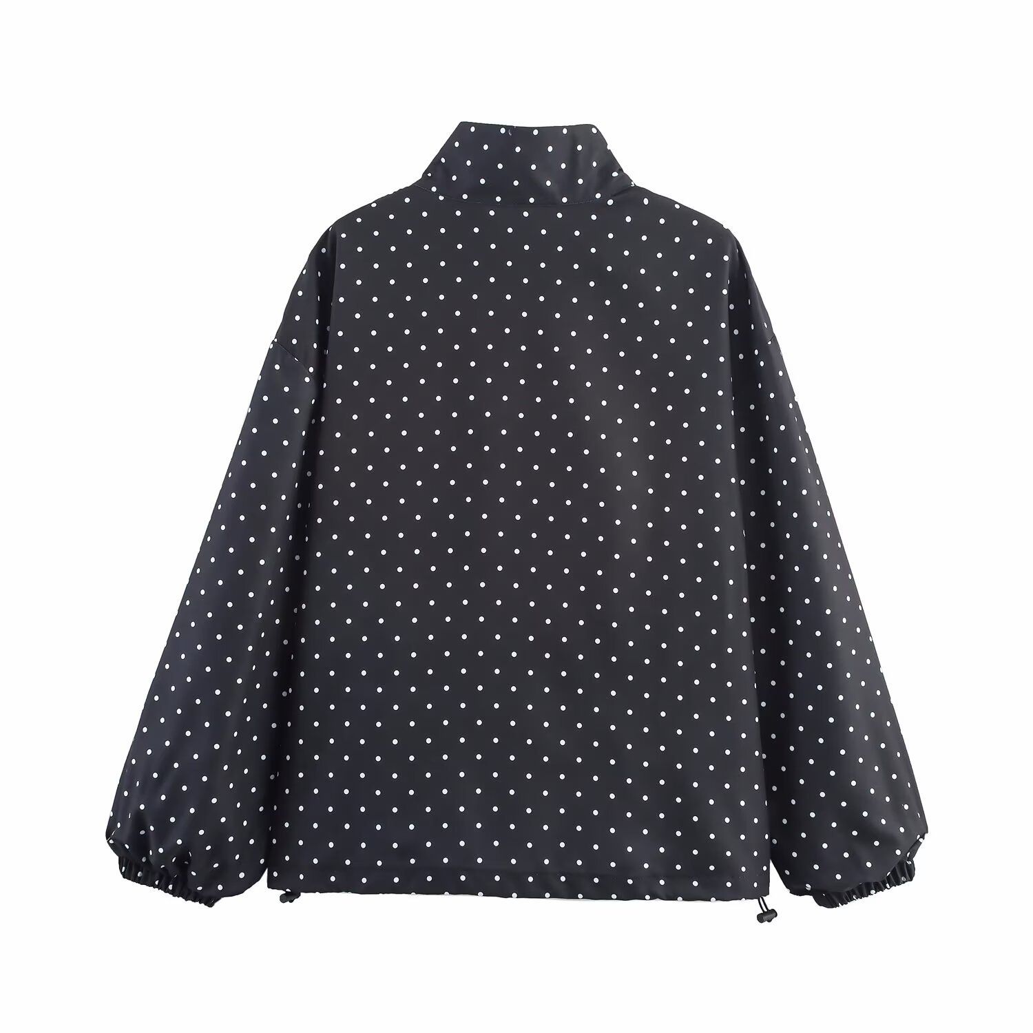 Polka Dot Half Zip Relaxed Fit Jacket KUN-00014