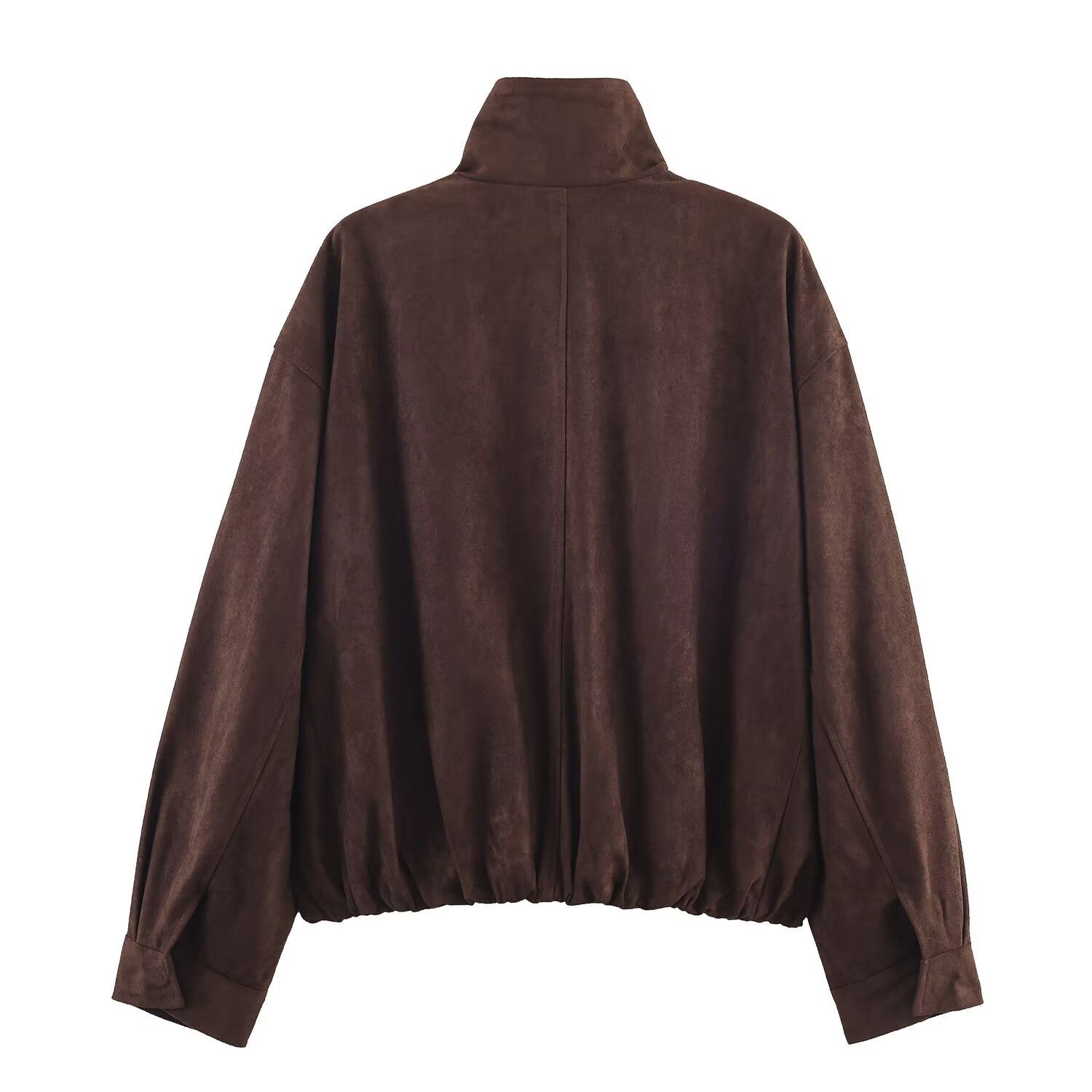 Veste courte en daim, coupe rétro ample KUN-00045