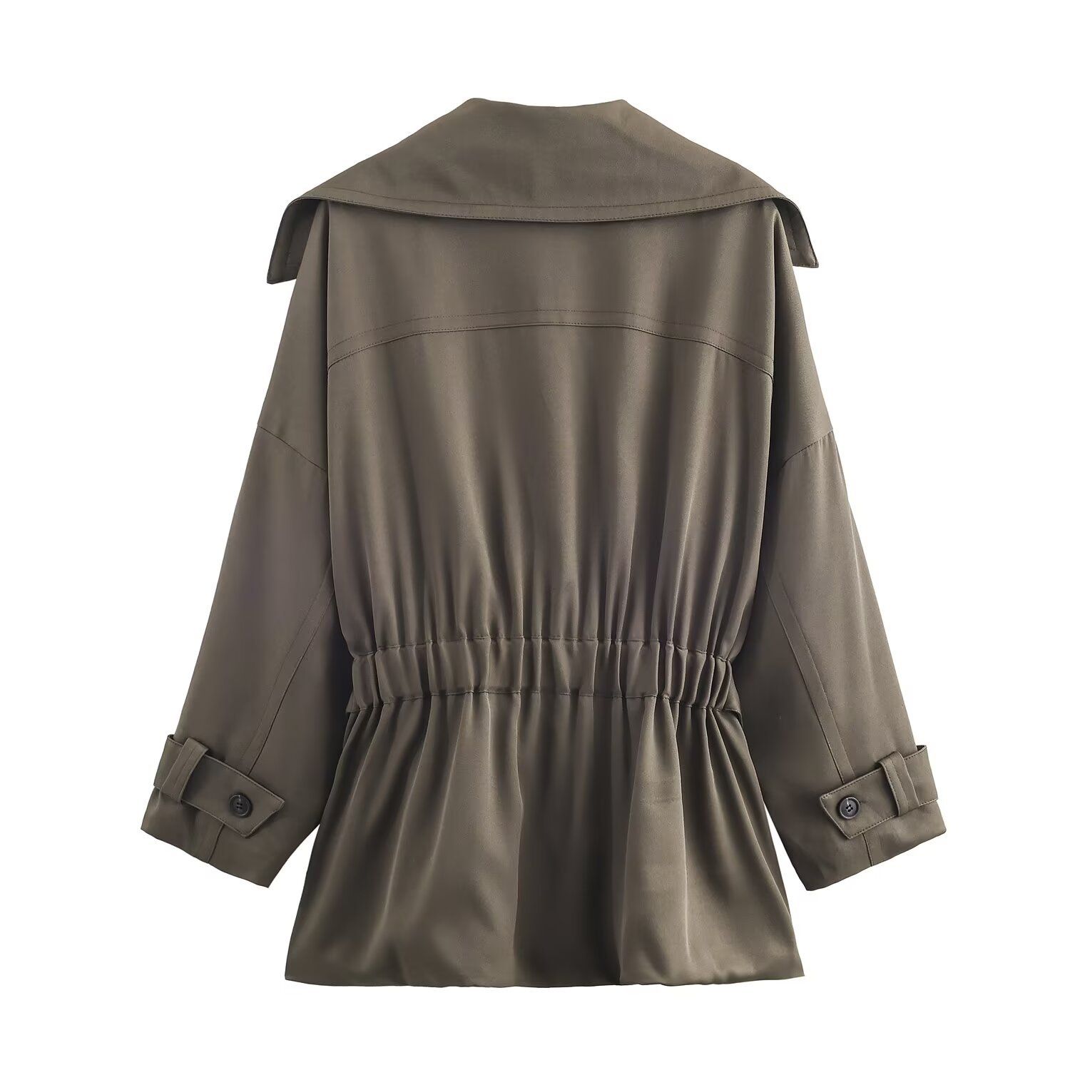 Completo da donna con trench e pantaloni a gamba larga - modello ampio con cintura KUN-00101