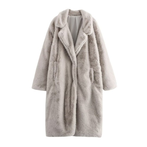 Faux Fur Long Coat - Stylish Outerwear KUN-00009