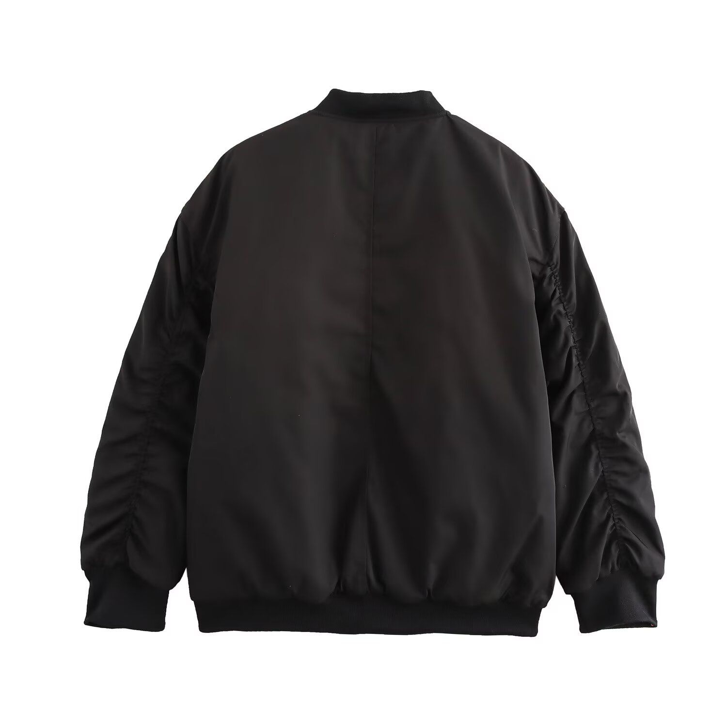 Blouson bomber froncé tendance pour femme - Coupe décontractée KUN-00017