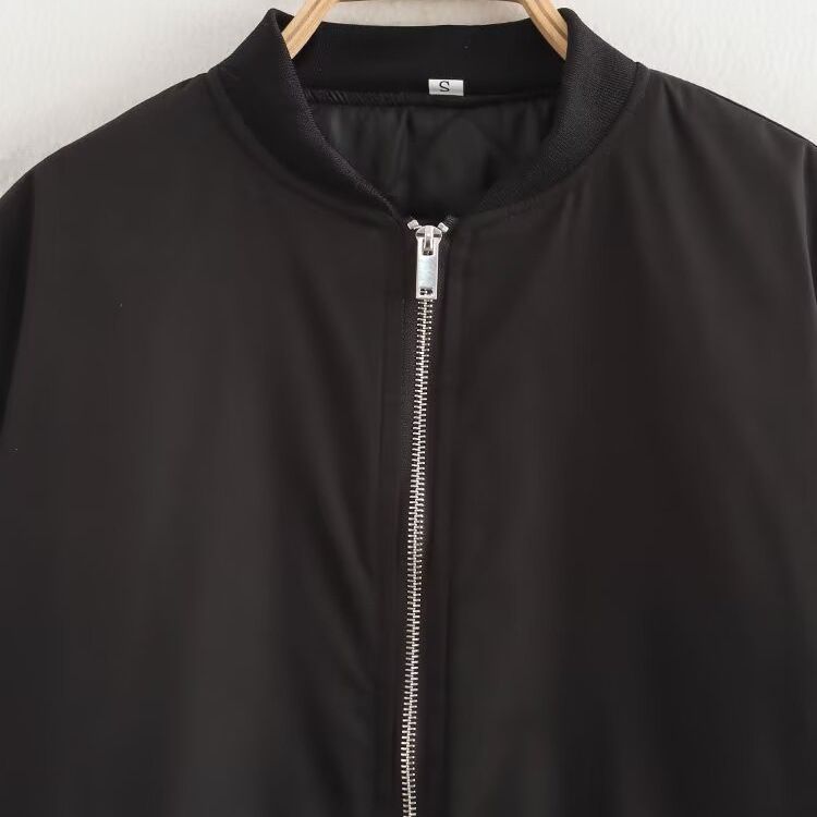 Blouson bomber froncé tendance pour femme - Coupe décontractée KUN-00017