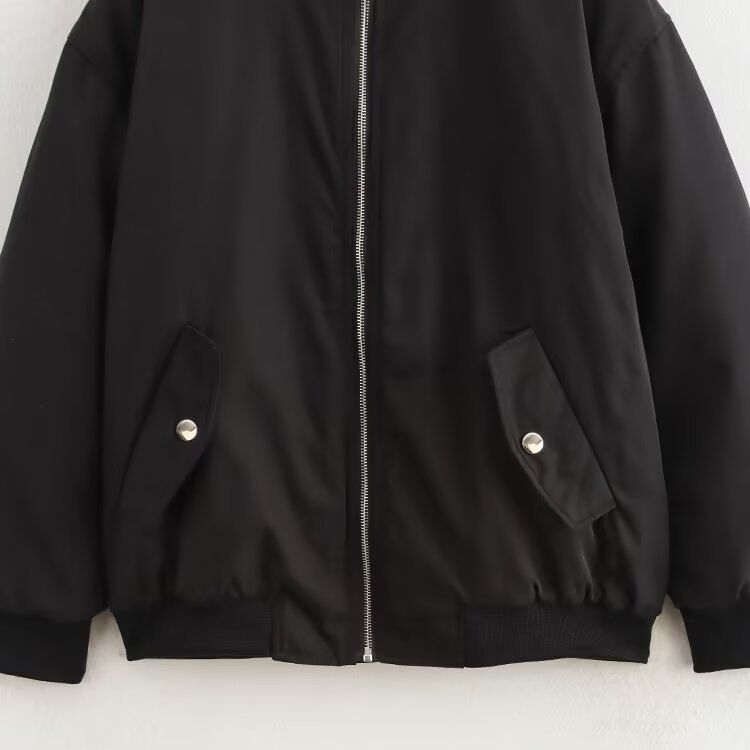 Blouson bomber froncé tendance pour femme - Coupe décontractée KUN-00017