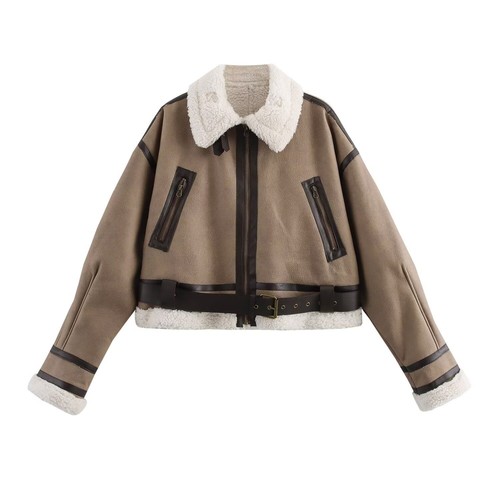 Chaqueta corta de piel sintética - Estilo retro KUN-00048