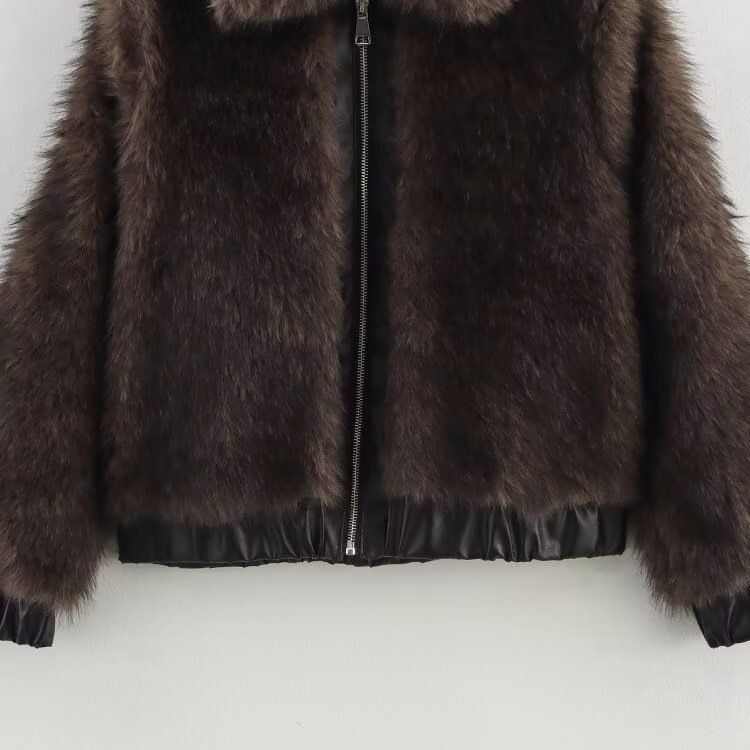 Faux Fur Patchwork Jacket - Chic & Versatile KUN-00176