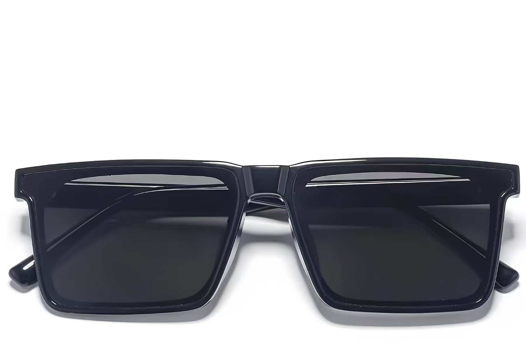 Rectangular Black TR90 Polarized Sunglasses #BS1725-0082
