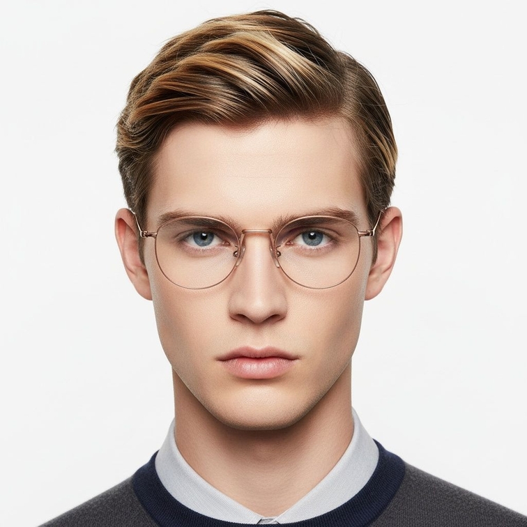 Oval Pink Titanium Glasses #BS1913-0134