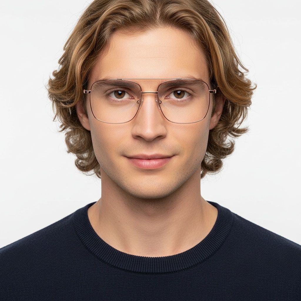 Gafas de aviador de titanio rosa #BS1913-0210