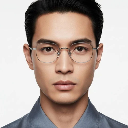 Oval Silver Titanium Glasses #BS1913-0220