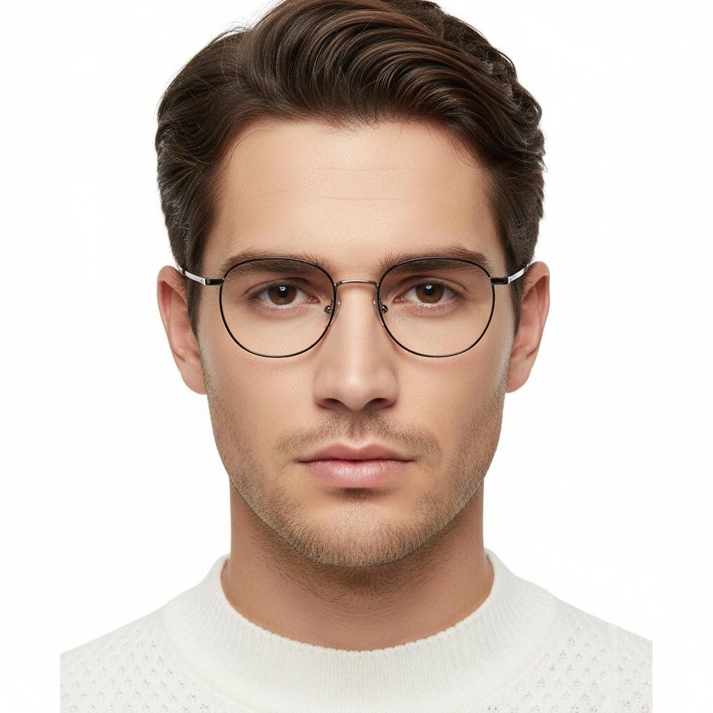 Rectangular Black Titanium Glasses #BS1913-0227