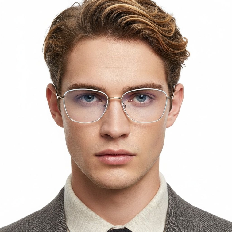 Gafas de metal blanco con forma de mariposa #BS2425-0004